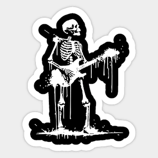 skeleton plays rock music Sticker